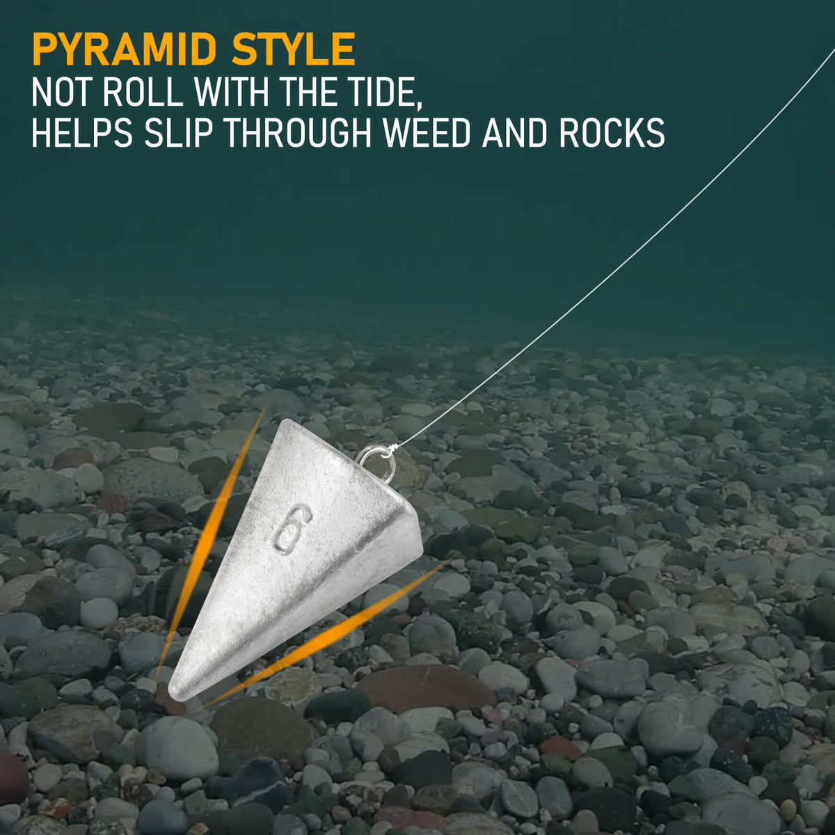 Dr.Fish 5pcs Pyramid Sinkers 1 to 8oz