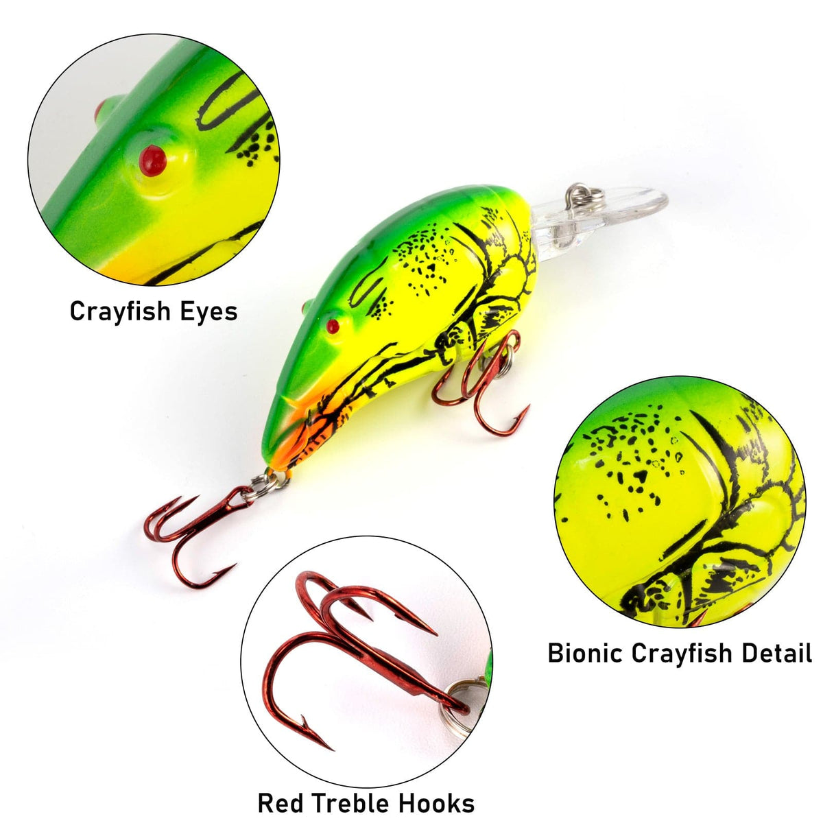 Dr.Fish 4pcs Crayfish Hard Bait  Bait  2.8''