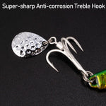 Dr.Fish 5pcs Metal  Spinner Vertical Jigs 3-3.75''