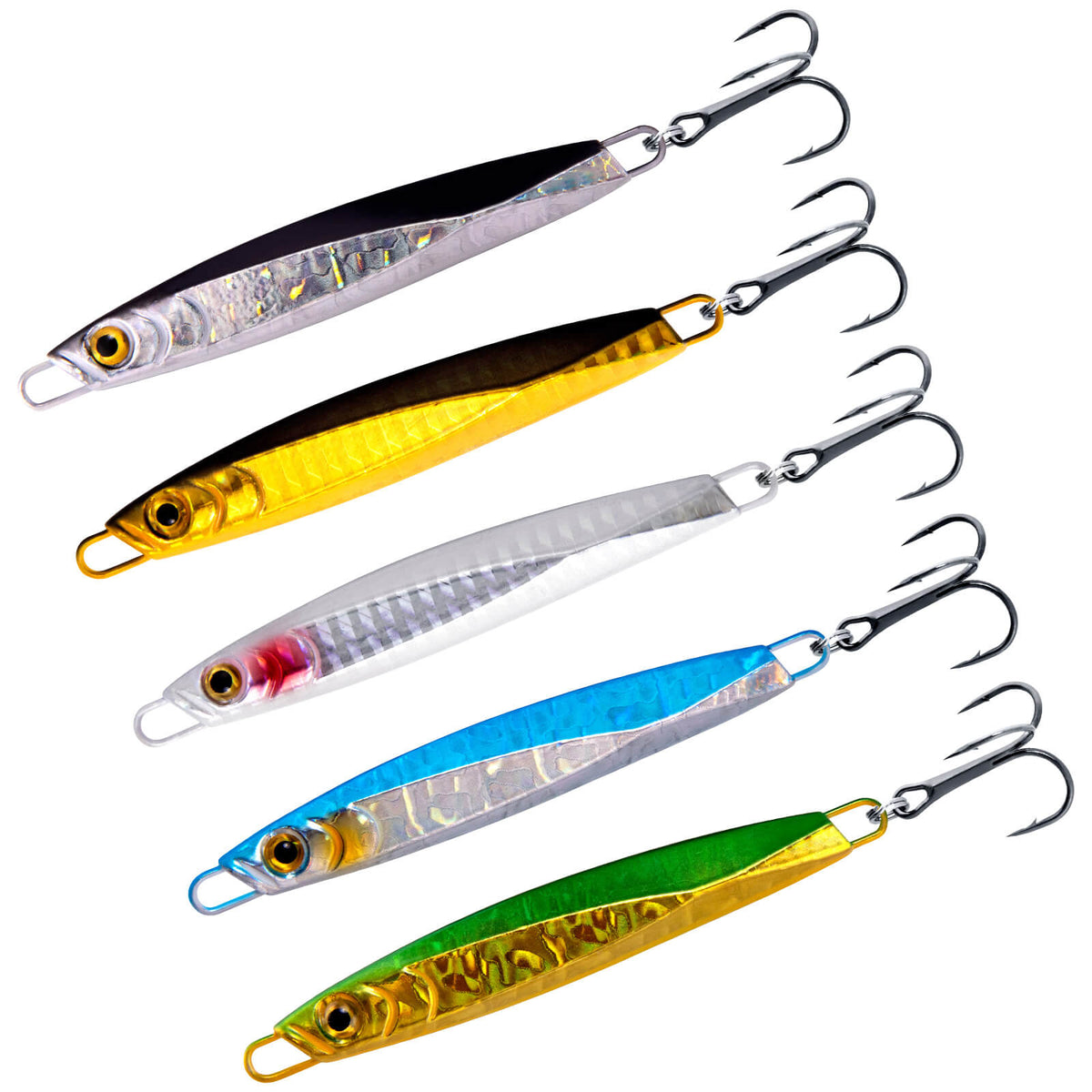 Dr.Fish 5pcs Fishing Jigs Metal Spoon 1oz-2oz
