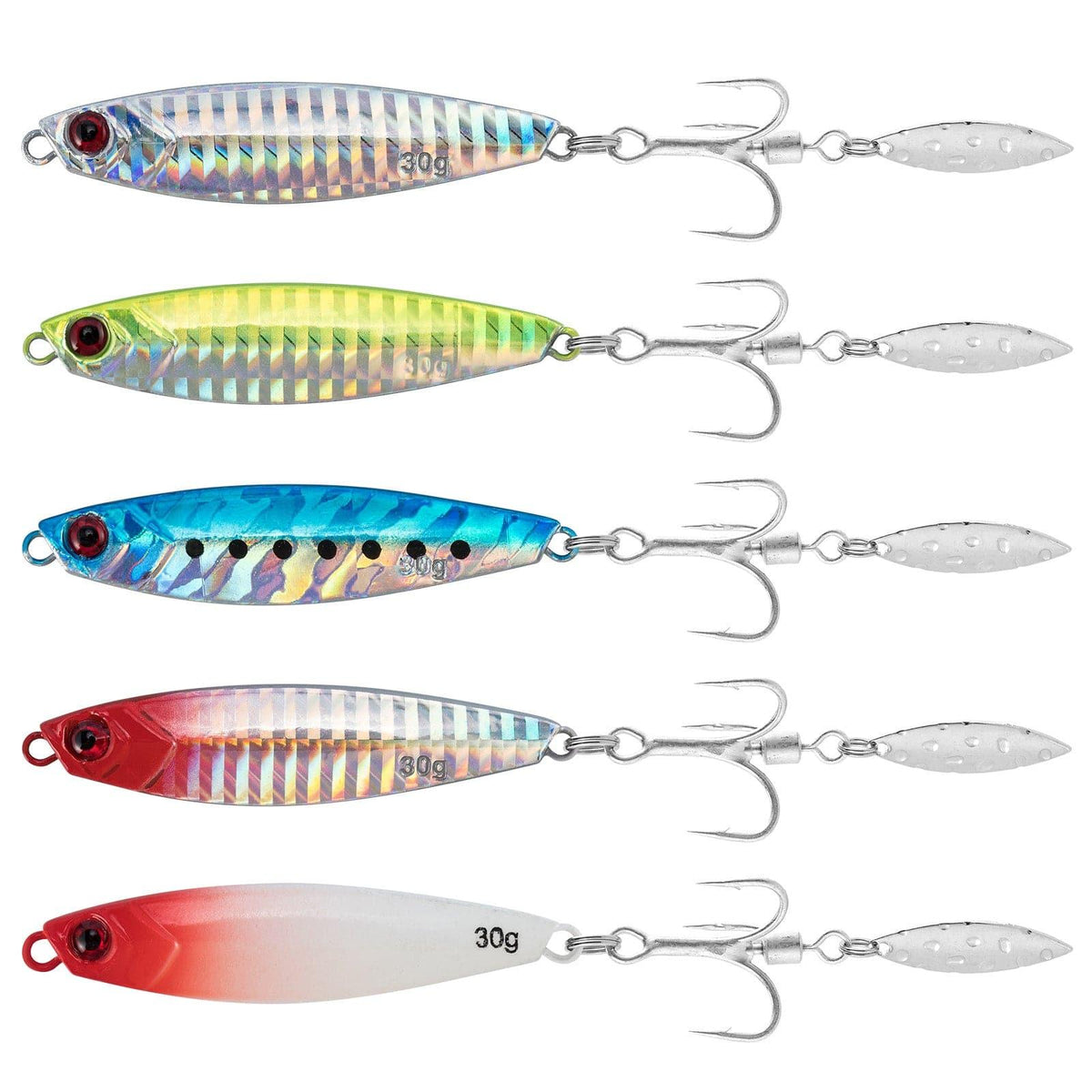 Dr.Fish 5pcs Spinner Blade Vertical Diamond Jig  0.25-1.06 oz - Dr.Fish Tackles