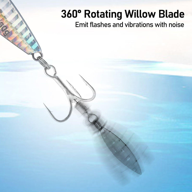 Dr.Fish 5pcs Spinner Blade Vertical Diamond Jig  0.25-1.06 oz