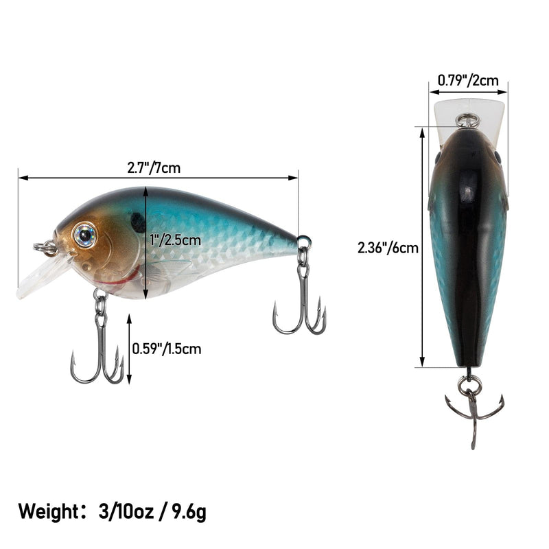 Dr.Fish 3pcs Crankbaits Lures Kit  2.7'' 3/10oz