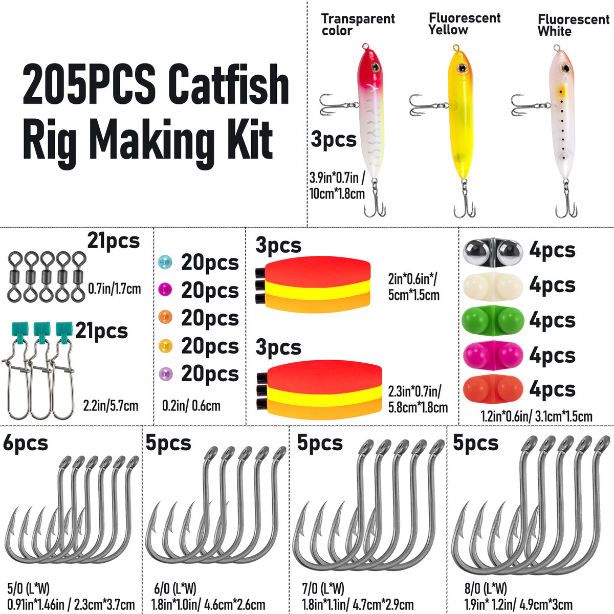 Dr.Fish 205pcs Catfish Rig Tackle Making Kit