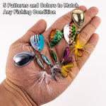Dr.Fish 5pcs Inline Spinners BaitRooster Tail Lures kit