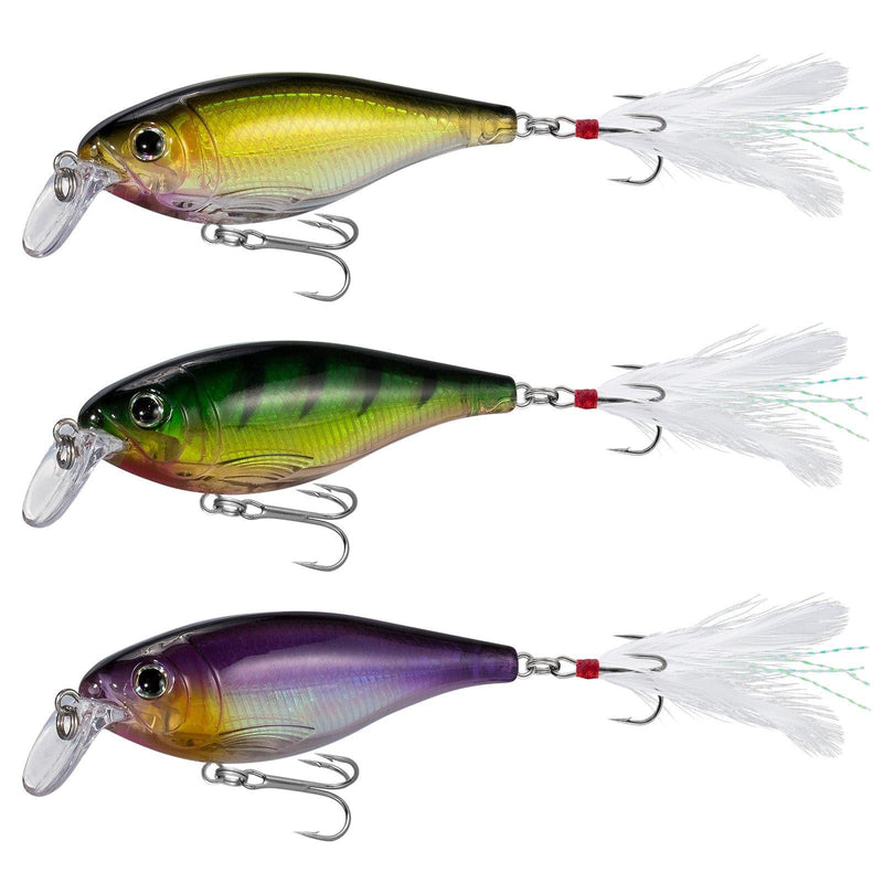 Dr.Fish 3pcs Lifelike  Minnow Lure 3.6" 0.45 oz