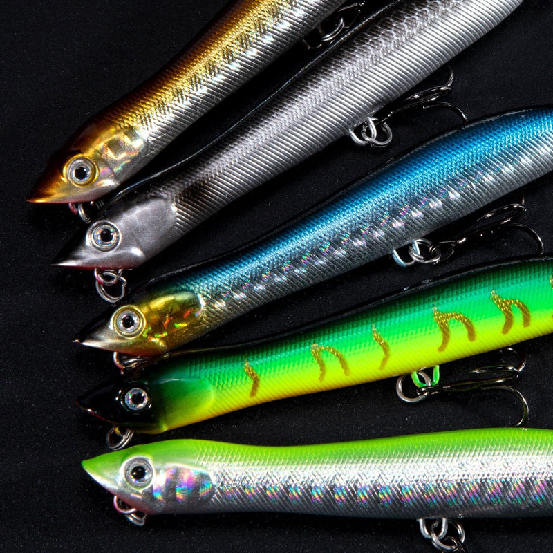 Dr.Fish 5pcs Topwater Lures Floating Pencil  Popper Lure 3.3‘’ 3.13oz