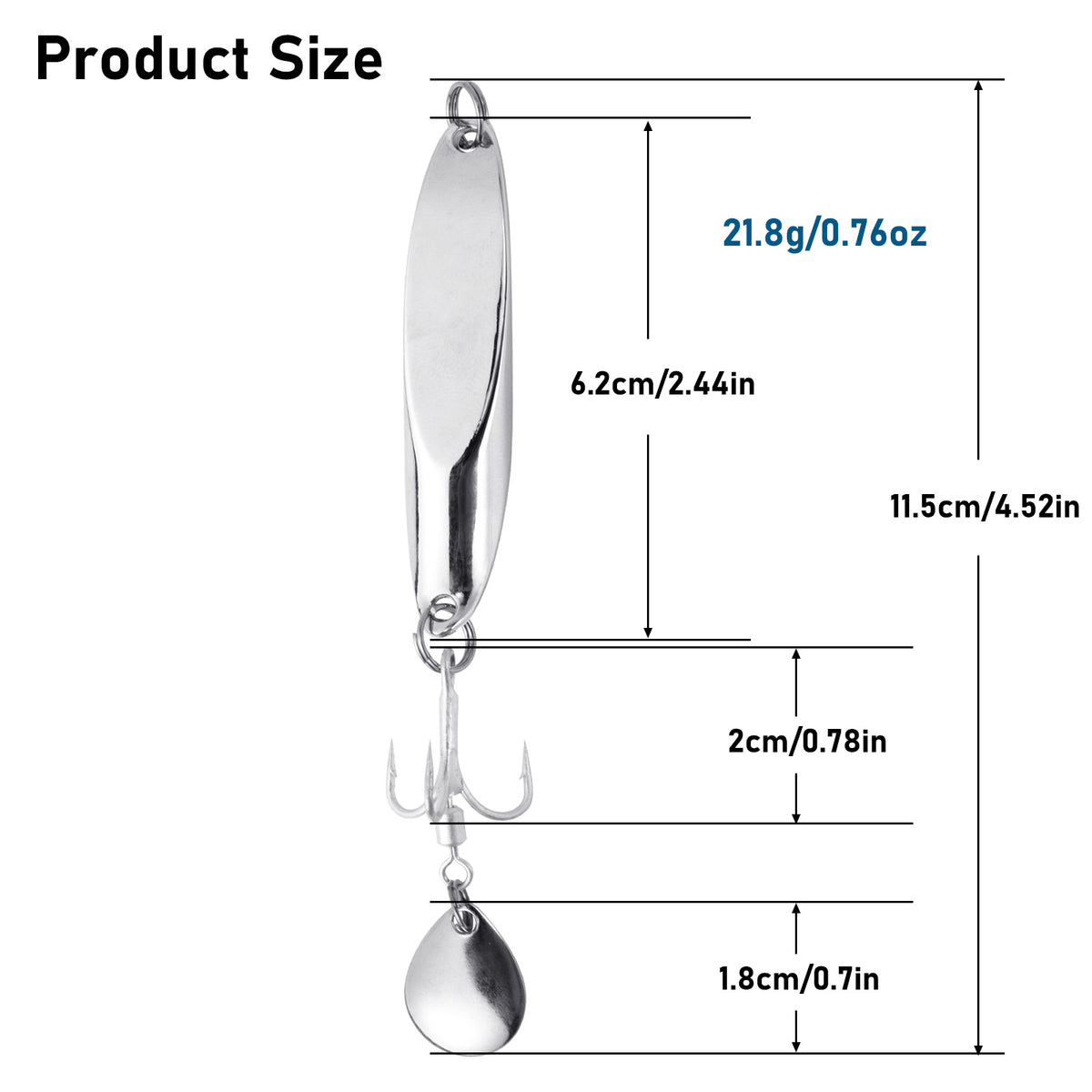 Dr.Fish 3pcs Sea Fishing Silver Spoons