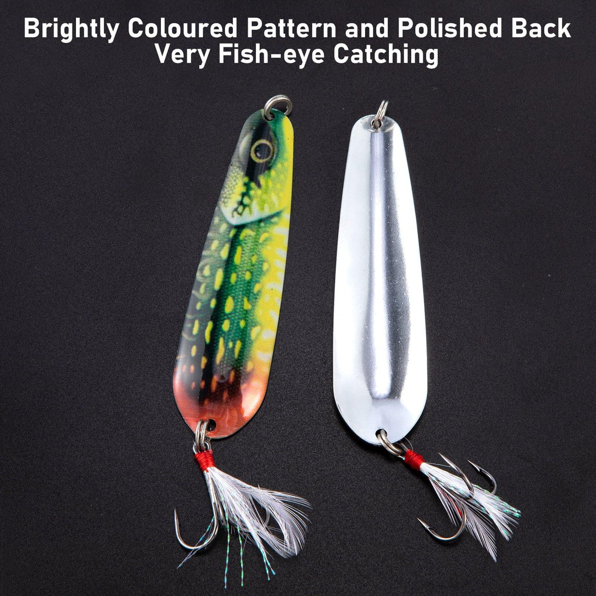 Dr.Fish 4pcs Spoons Lures with #4 Hook  3.34" 0.38oz - Dr.Fish Tackles