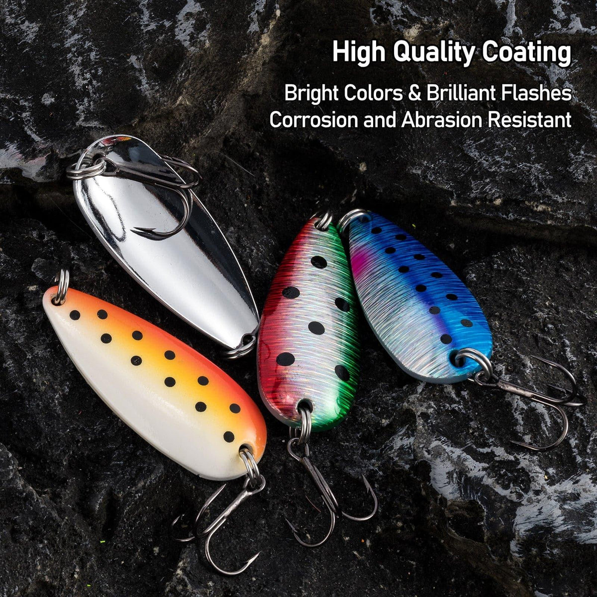 Dr.Fish Colorful Hard Casting Spoon Fishing Lure Kit 1/4-1/2oz - Dr.Fish Tackles