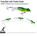 Dr.Fish 3pcs Topwater Frog Fishing Lure 3.3'' 0.38oz