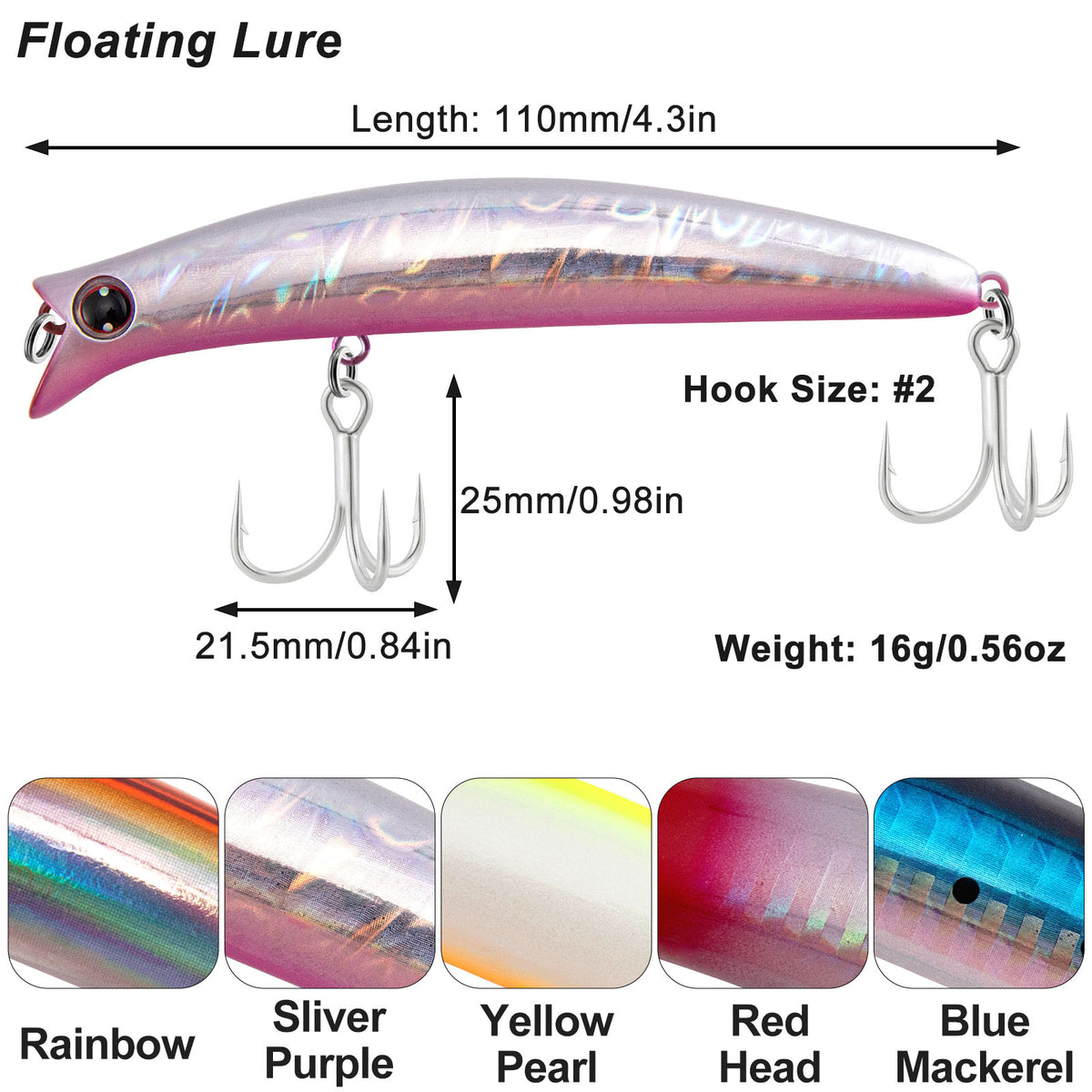 Dr.Fish Floating Lure 90/110mm Surface Minnow Lure