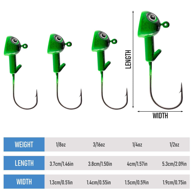 Dr.Fish 10pcs 3D Eyes Jig Head  1/8-1/2oz