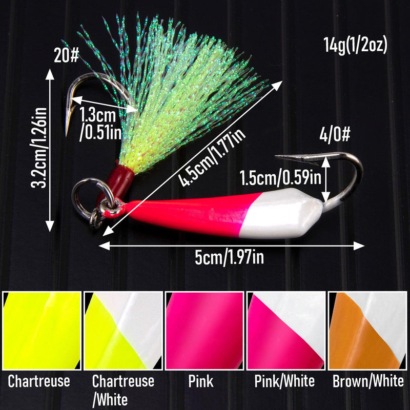 Dr.Fish 5pcs Pompano Jigs with Teaser Hooks - Dr.Fish Tackles