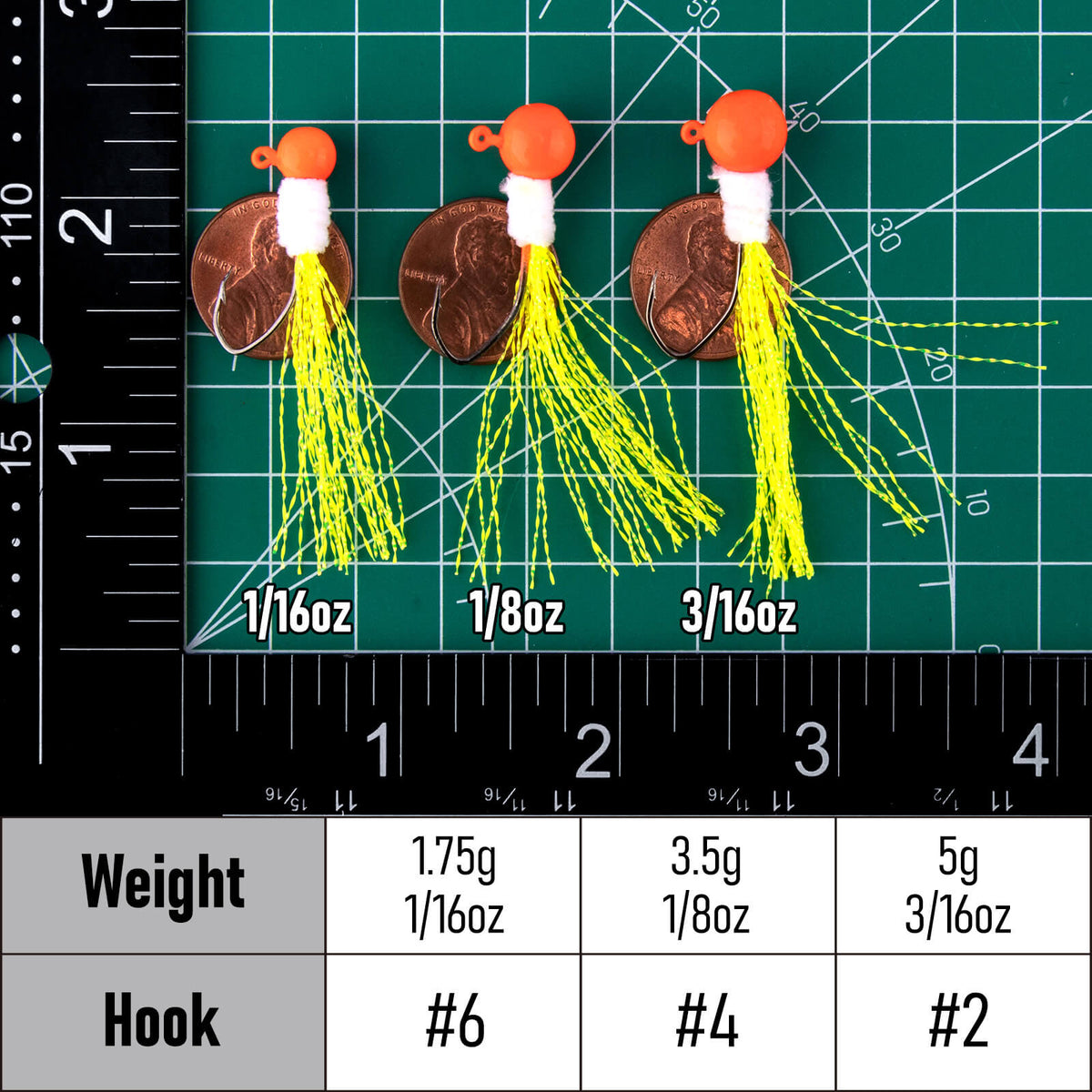 Dr.Fish 10pcs Crappie Marabou Jig heads 1/16oz-3/16oz