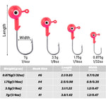 Dr.Fish 20pcs Big Eye Jig Heads 1/32oz-1/4oz