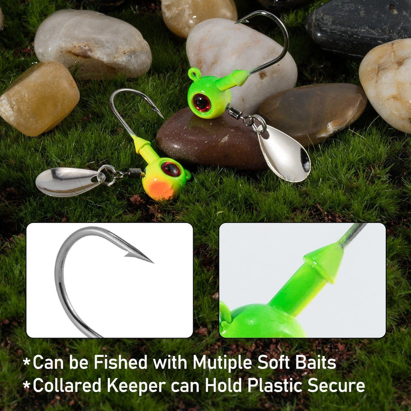 Dr.Fish 10pcs Underspin Jig Heads 1/8oz-1/4oz