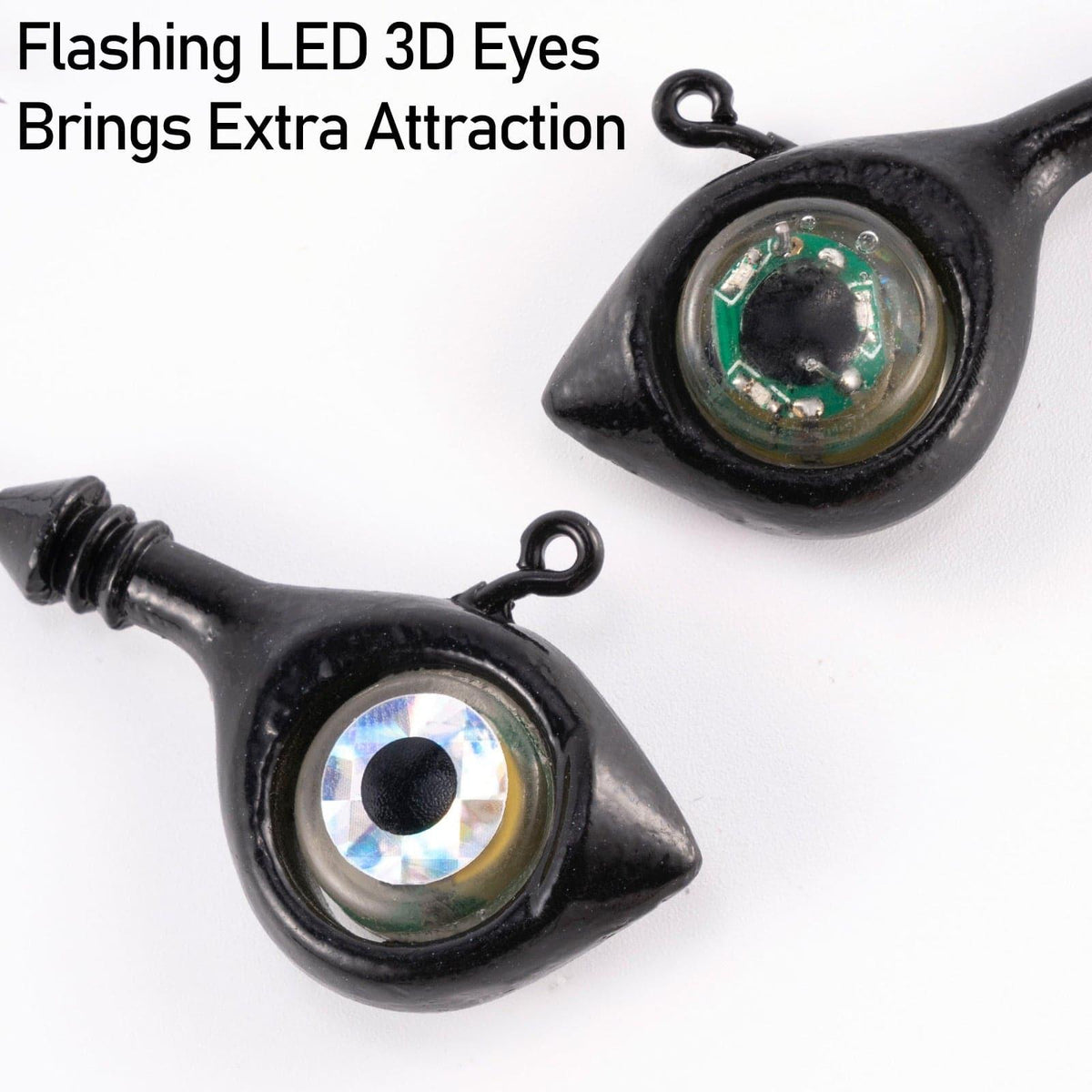 Dr.Fish 2pcs LED 3D Eyes Fishing Jig Head  1/2oz -1oz - Dr.Fish Tackles