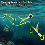 Dr.Fish 10pcs Marabou Feather Jigs 1/16oz 1/8oz 3/16oz 1/4oz