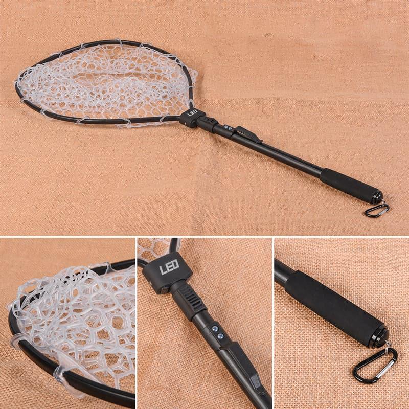 Dr.Fish Foldable Soft Rubber Mesh Trout Net