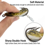 Dr.Fish 6pcs 3D Frog Soft Bait with Hook and Spinner  2''