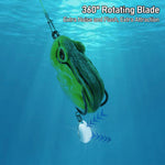 Dr.Fish 6pcs 3D Frog Soft Bait with Hook and Spinner  2''