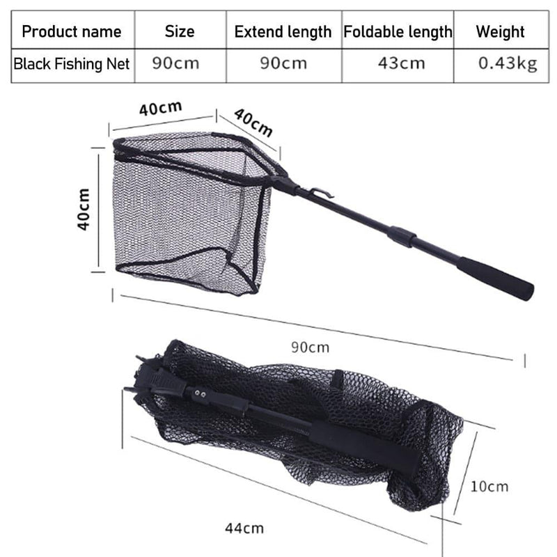 Dr.Fish Foldable Fishing Net  with Pole Handle 2.95ft