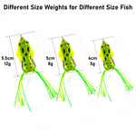Dr.Fish 5pcs 3D Eyes Frog Soft Lures 5-12g