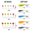 Dr.Fish 55pcs  Crappie Lures Kit（15pcs jigs+40pcs Shad Baits)