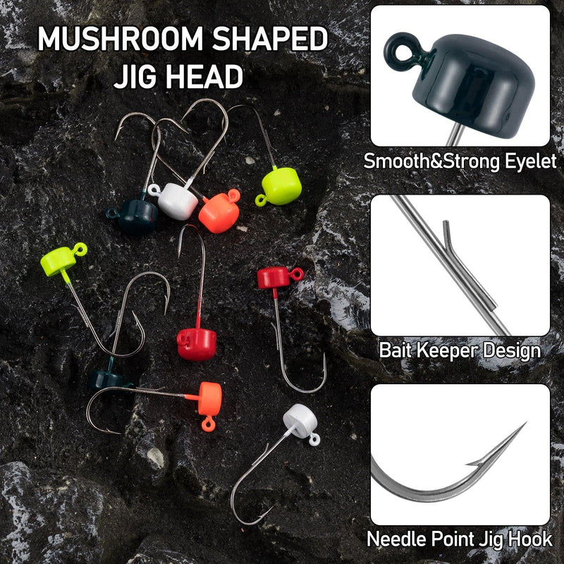 Dr.Fish 40pcs Crawfish Lure & Rig Jig Head kit (3/32-3/16oz)