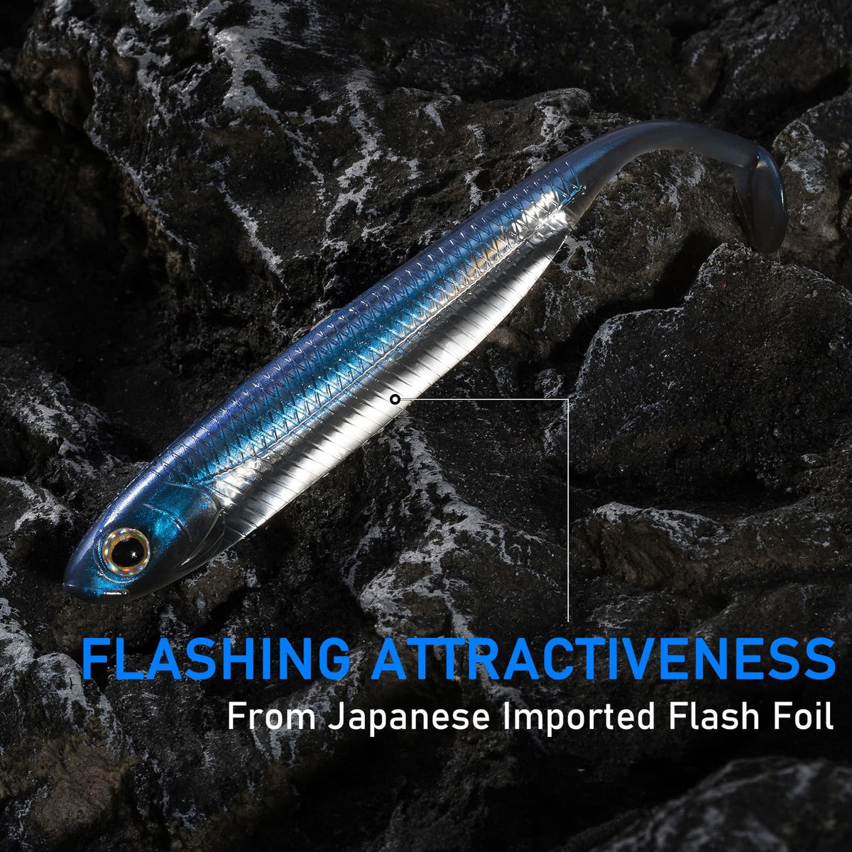 Soft Plastic Bait Paddle Tail Swimbait 2.7''-3.7'' Freshwater Fishing Charttreuse / 2.7''/70mm (6 pack)