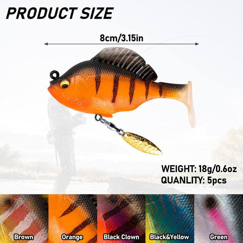 Dr.Fish 3pcs  PaddleTail Plastic Lure 3.15'' 0.6oz