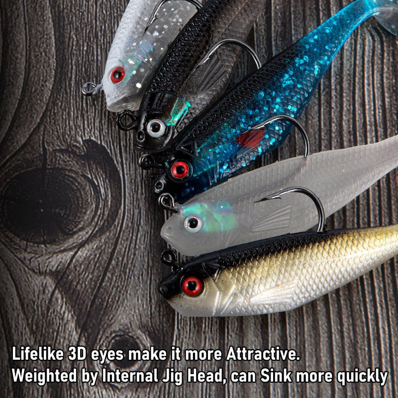 Dr.Fish 5pcs Swimbait Jig Heads 3.14" 0.33oz - Dr.Fish Tackles