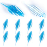 Dr.FIsh 10pcs Soft Plastic Ribbed Swimbait 1.4''