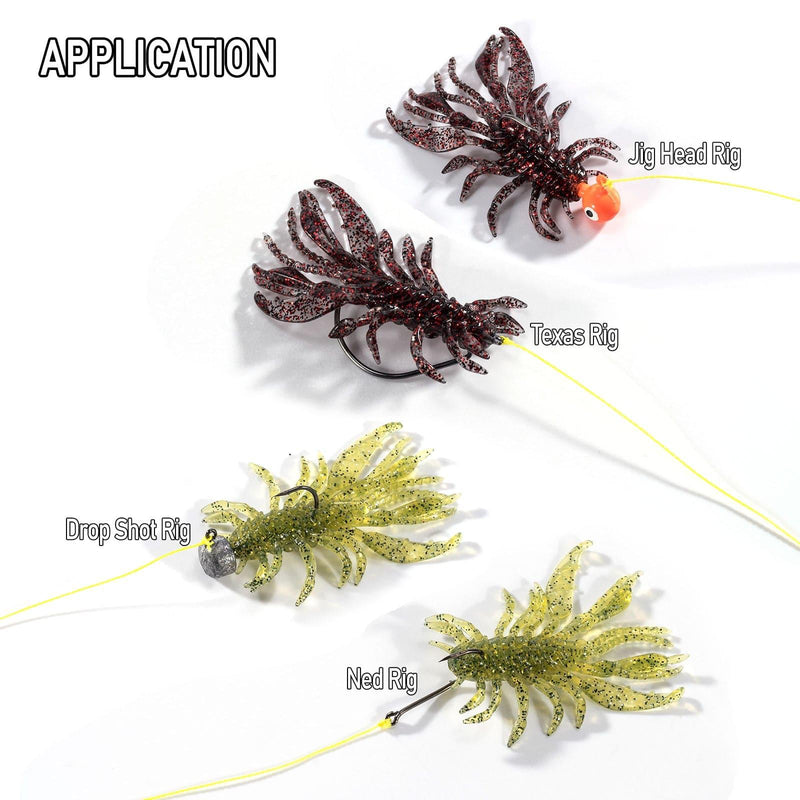 Dr.Fish 8 pcs Plastic Spider crawfish Soft Bait 1/6oz