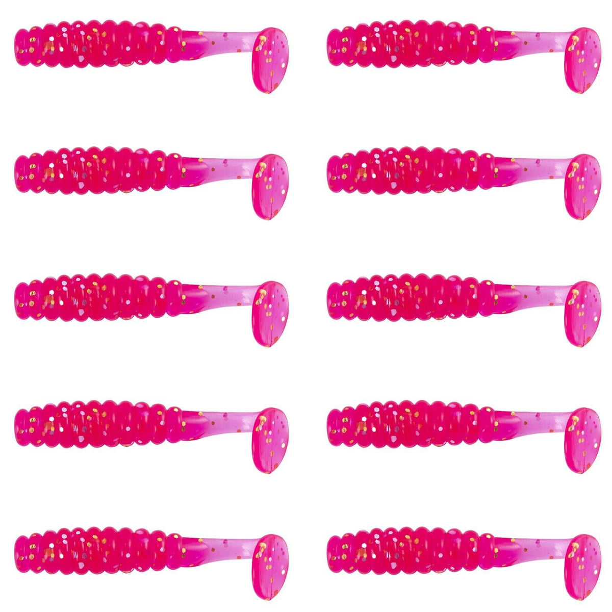 Dr.Fish 10 pcs Paddle Tail Soft Baits 1-1/2''