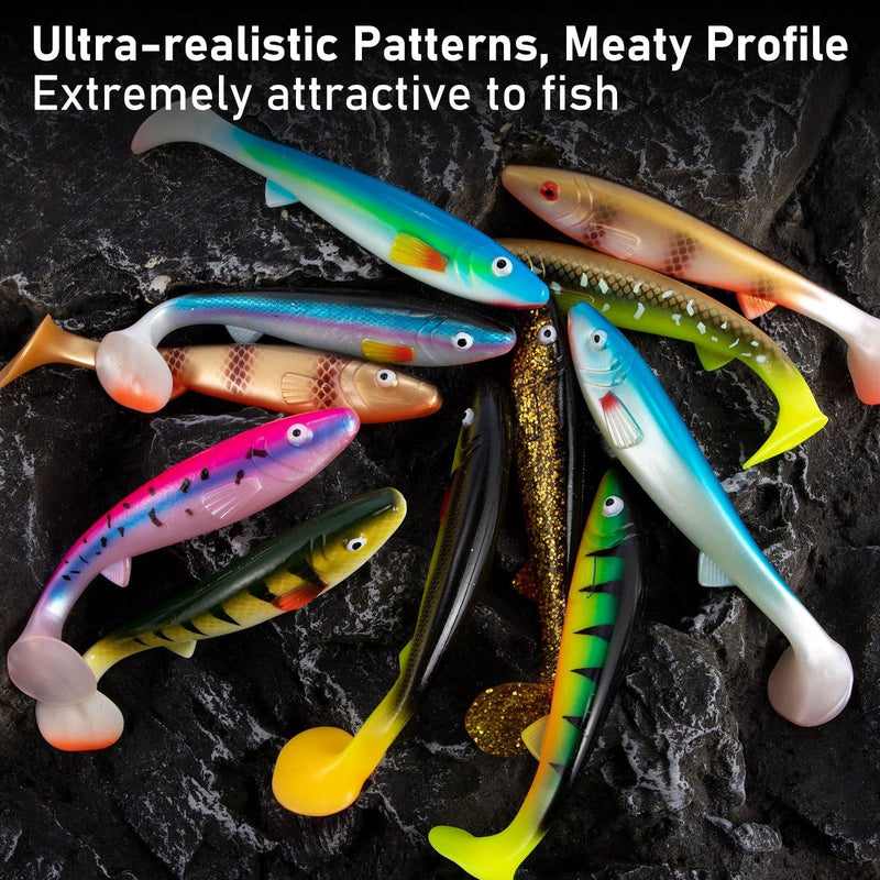 Dr. Fish Large Paddle Tail Soft  Baits 6.5"