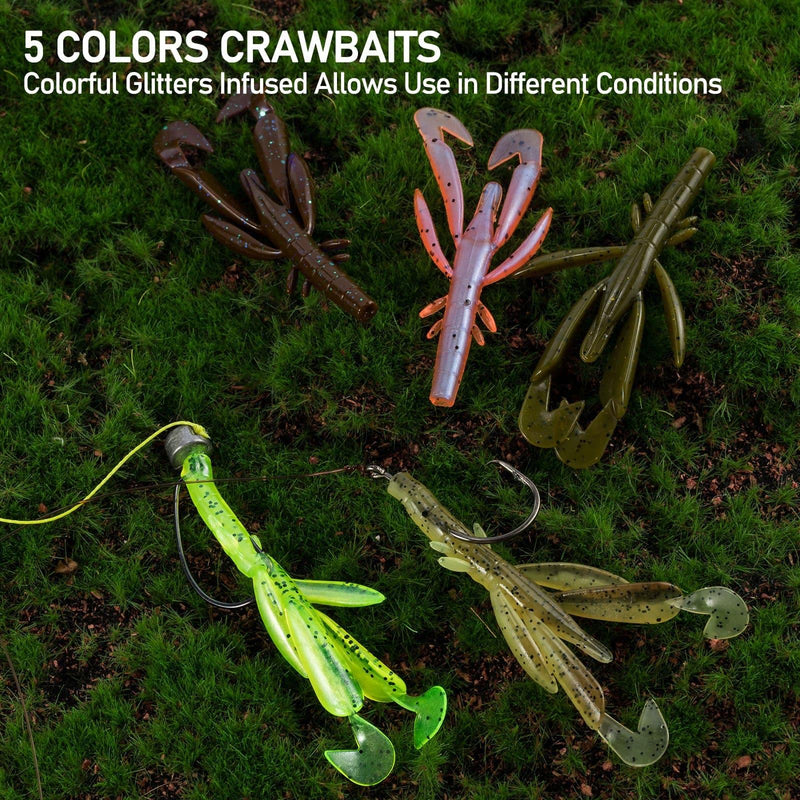 Dr.Fish 8 pcs Plastic crawfish Soft Bait 2.76''