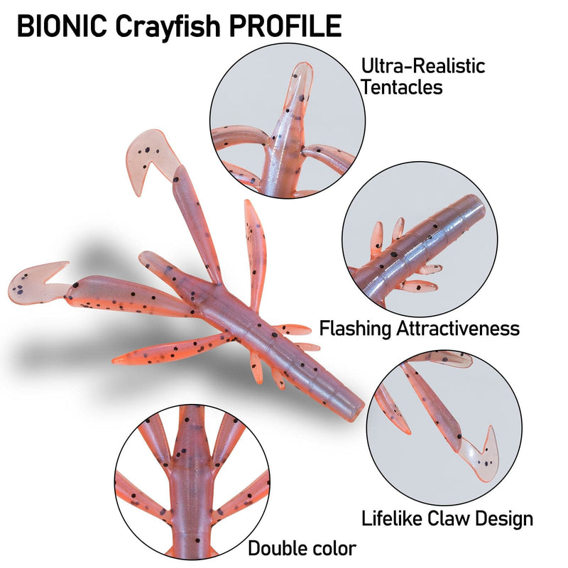 Dr.Fish 8 pcs Plastic crawfish Soft Bait 2.76''