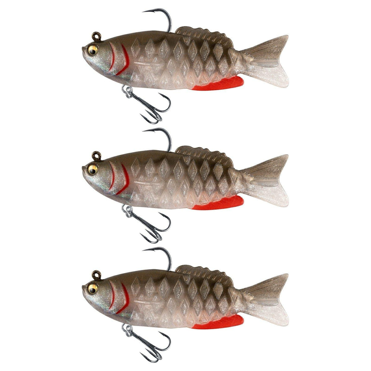 Dr.Fish 3pcs Walleye Pike Soft Swimbait  4‘’ 3/4oz