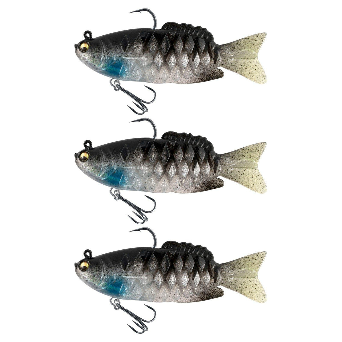 Dr.Fish 3pcs Walleye Pike Soft Swimbait  4‘’ 3/4oz