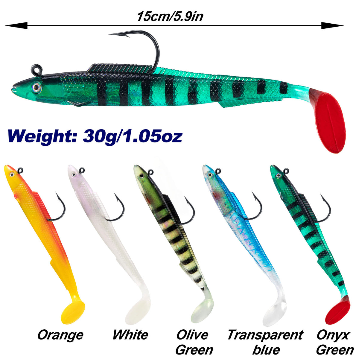 Dr.Fish 3pcs Sandeel Fishing Lures 15cm/30g