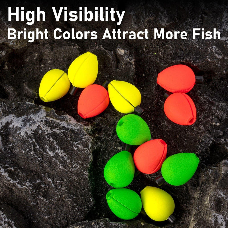 Dr.Fish 30pcs Foam Teardrop Fishing Bobbers 1.06''