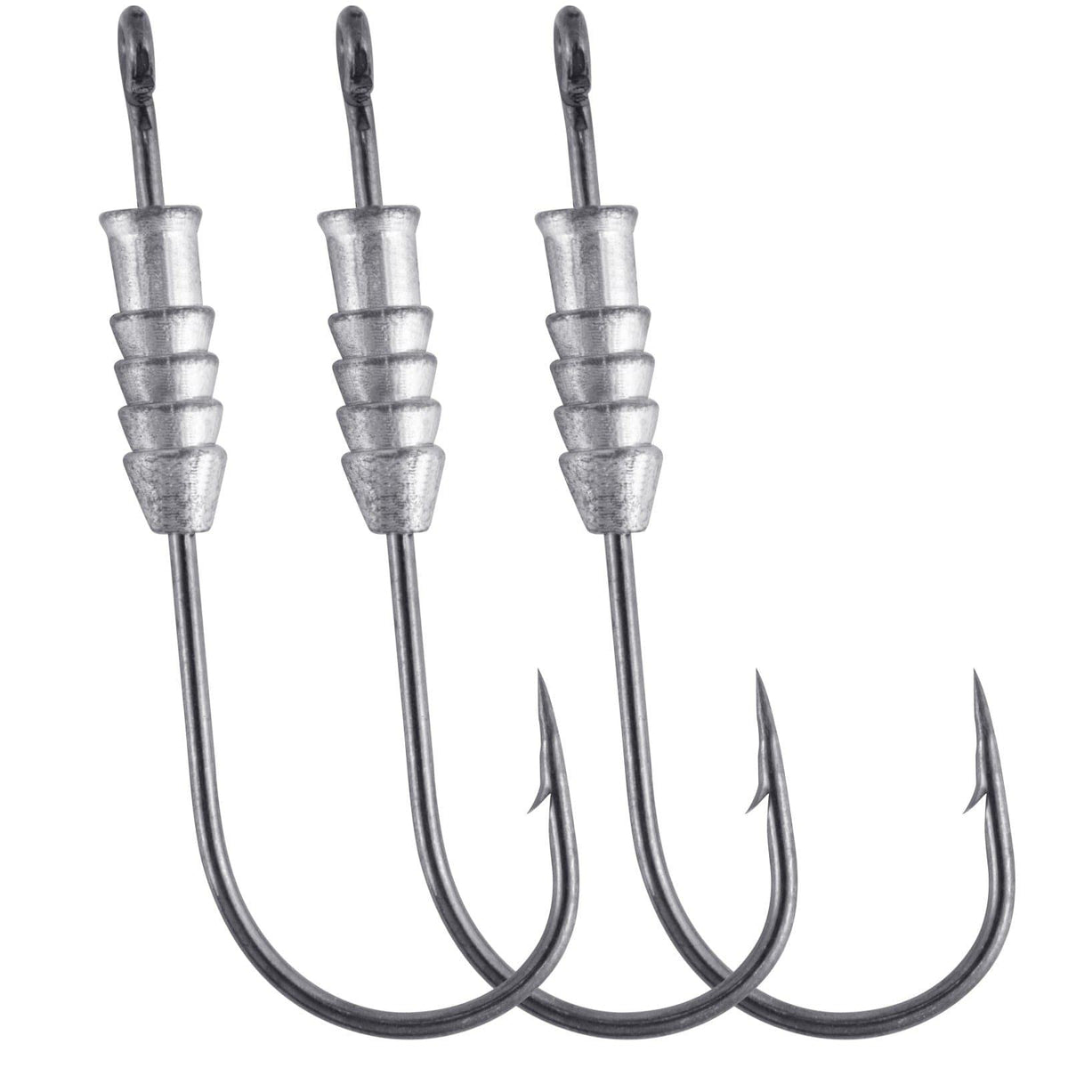 Dr.Fish 20pcs Fishing Weighted Worm Hooks (0.075oz-1/4oz)