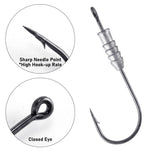 Dr.Fish 20pcs Fishing Weighted Worm Hooks (1/8oz-1/4oz)