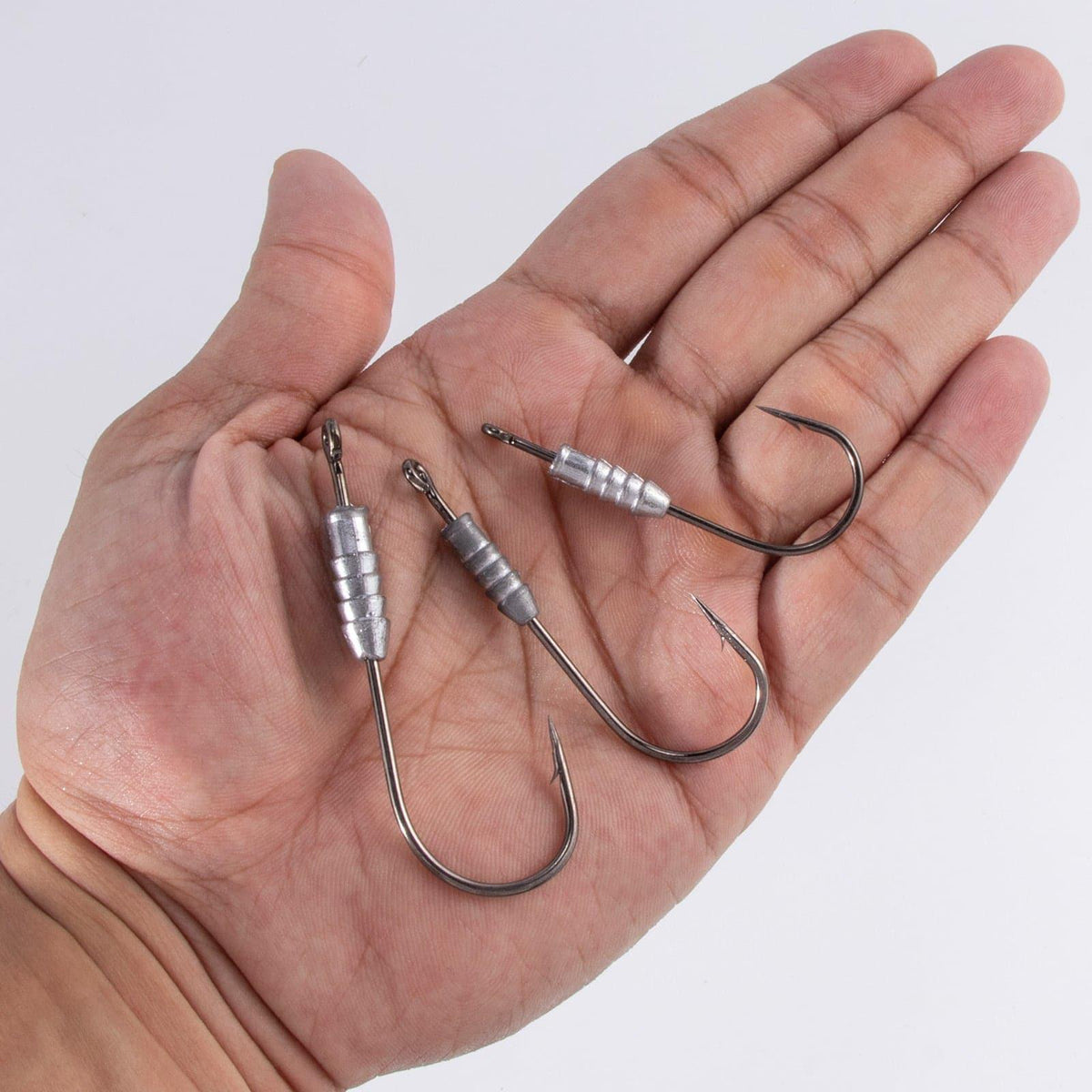 Dr.Fish 20pcs Fishing Weighted Worm Hooks (0.075oz-1/4oz)