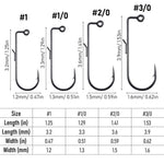 Dr.Fish 30pcs 90 Degree Round Bend Hook #1-#3/0