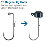 Dr.Fish 30pcs 90 Degree Round Bend Hook #1-#3/0