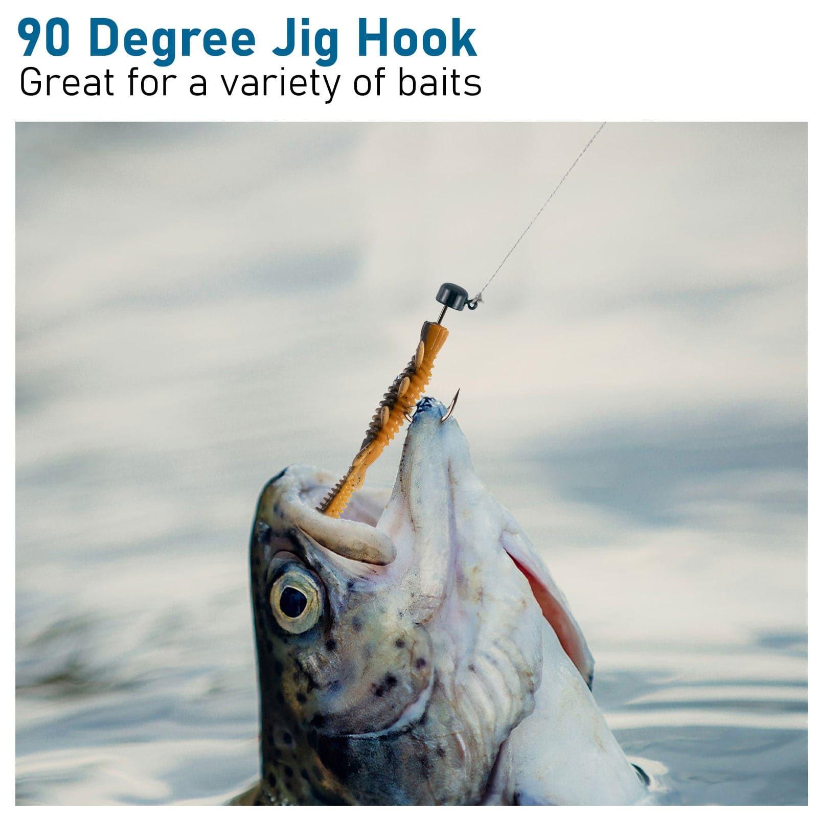 9KM Aberdeen 90 Degree Jig Hooks - Round Bend, High Carbon Steel (50-200 Pcs)