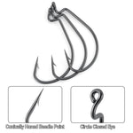 Dr.Fish 100pcs Offset Shank Worm Hooks #1-#5/0